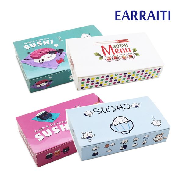 

12pcs disposable sushi box rice ball paper packing box for fast shop restaurant sushi packaging thicken supplier