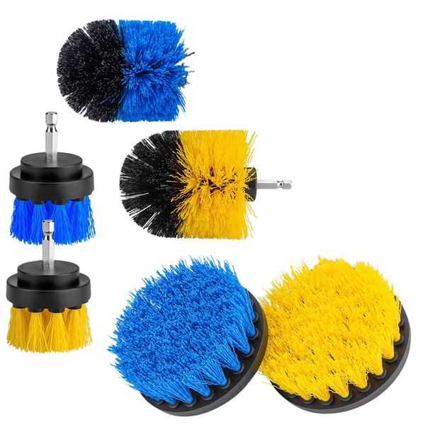 

6-pcs drill brush attachment set, power scrubber brushes cleaning kit for bathroom surfaces tub, shower, tile and grout