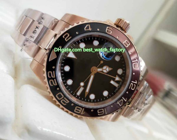 

горячие позиции высокого качества часы new basel 40мм gmt ii 126715 126715chnr 18k розовое золото керамический ободок asia 2813 движение авт, Slivery;brown