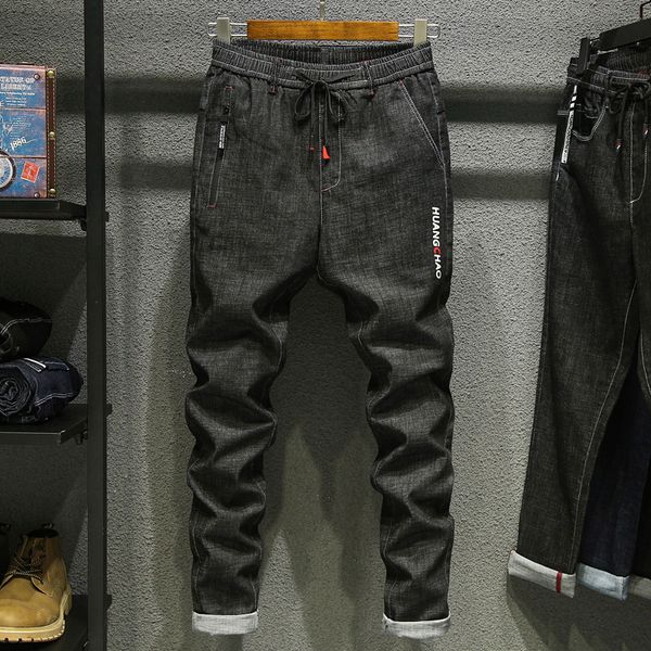 

spring and autumn new men's cotton stretch jeans pants loose jeans men's brand straight fashion casual clothing washed, Blue