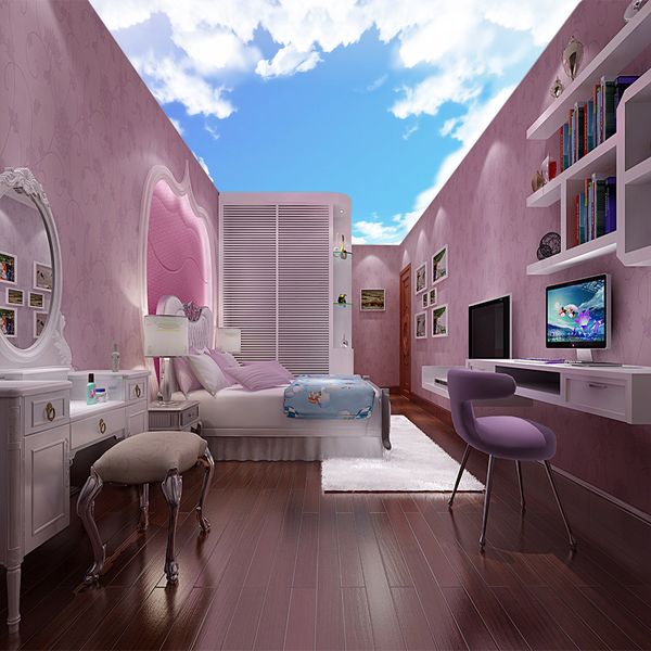 

custom simple blue sky and white clouds 3d ceiling ceiling bedroom living room non-woven background wall painting mural