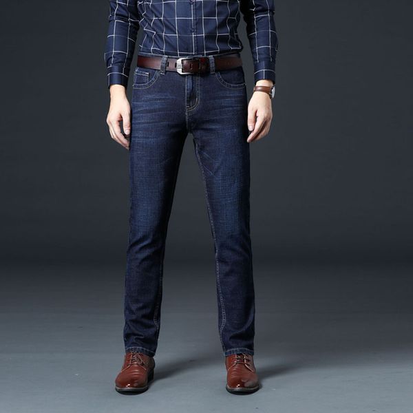 

daishu brand denim male reinforced stitching men jeans five pockets slim straight man classic jean for spring autumn winter, Blue