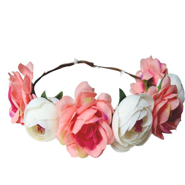 

handmade bridal rose headband wreath headdress wedding hair accessory holiday p prop artificial flower wedding decoration