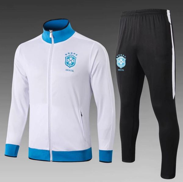 

2019 2020 brazil soccer set jacket training suit 18 19 20 brazilians ronaldo long zipper hoodie jacket tracksuit, Black