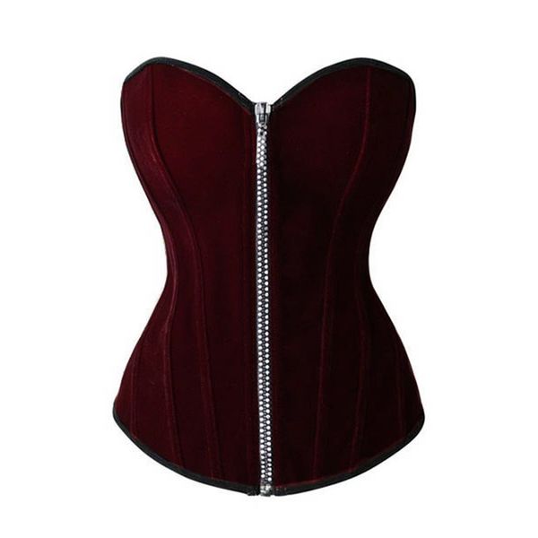 

women bustier corset body shaping vintage zipper overbust purple gothic corselet lace up tight underwear ladies red corsets, Black;white