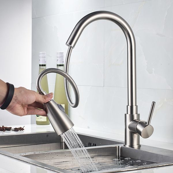 

rovate kitchen faucet pull down nickel sink faucet spray cold and sink mixer tap