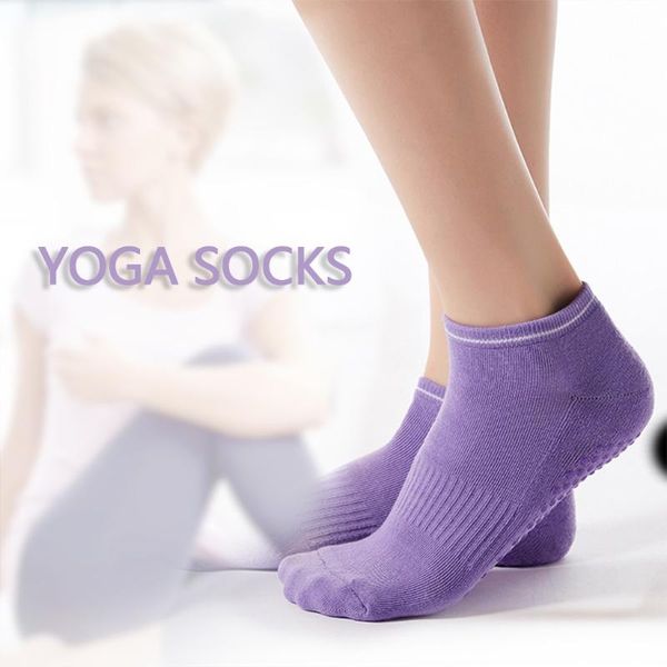 

women sports yoga socks pilates ballet gym fitness sports cotton socks anti-slip silicone non-slip 5 toe middle tube 8p, Black