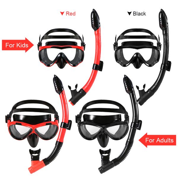 

kids adults scuba diving mask tube set snorkeling mask professional diving goggles glasses swimming dry snorkel