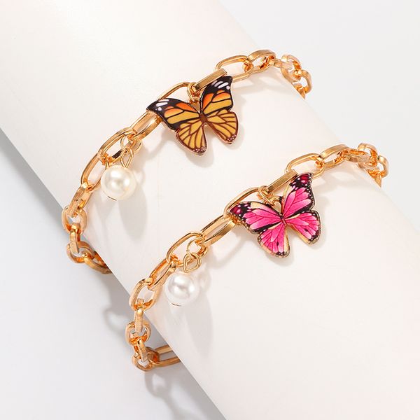 

new fashion delicate butterfly ornament gold color chain bracelet for women girl charm bracelet jewelry pulseras mujer moda, Golden;silver