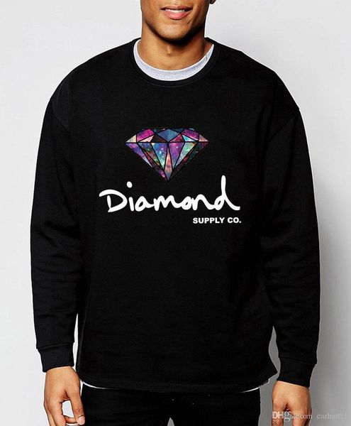 

алмазная печать сплошной цвет мужские толстовки экипажа шеи дизайнер осень с длинным рукавом мужской одежды свободного покроя одежда, Black