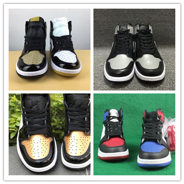 

wholesale new 1 high og gold black red white men basketball shoes women sports outdoor fashion trainers sneakers with box size 36-47