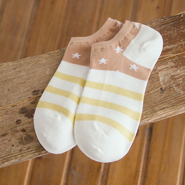 

cotton boat socks woman stars stripe socks ankle low female invisible color girl boy slipper casual hosiery 1pair=2pcs ws106, Black;white