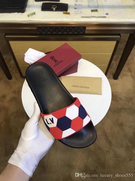 

2020 latest red leather casual slippers men's casual shoes fashion trend comfortable shoe size 38-45 type 39745400607a