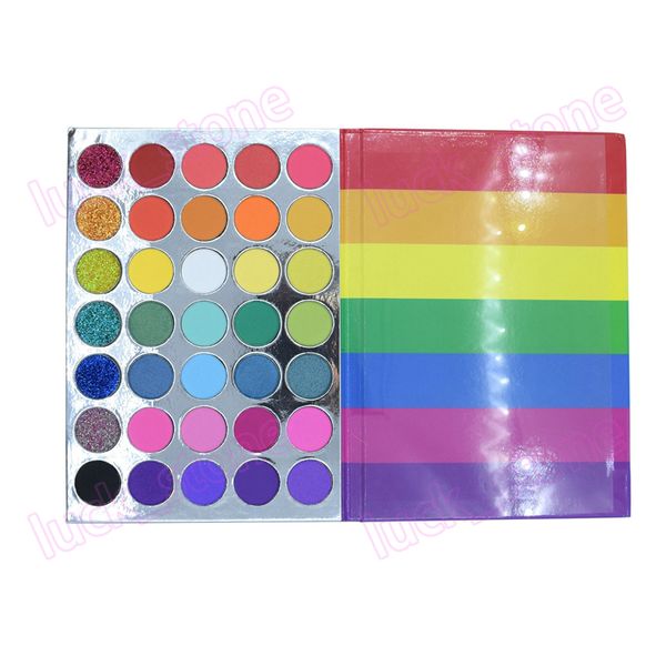 

rainbow cardboard packing bright 35 colors eyeshadow palette matte shimmer eyeshadow makeup pressed powder eye shadow cosmetics