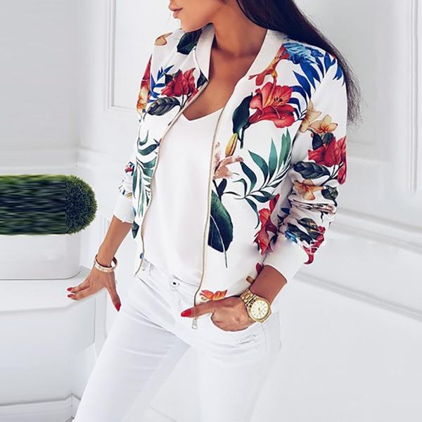 

plus size spring women's jackets retro floral printed coat female long sleeve outwear clothes short bomber jacket 5xl, Black;brown