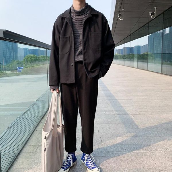 

офис бархатный блейзер мужская вязаная повседневная черная куртка дизайн блейзер slim fit свадебные пуговицы trajes hombre мужская одежда kk, White;black