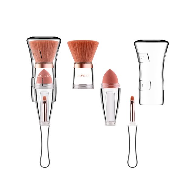 

multifunction flat contour brush makeup brush 3 in 1 contour .puff,lip combination makeup brush