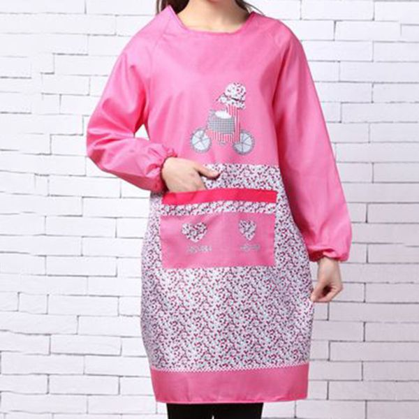 

bicycle korean kitchen long sleeve apron family cooking baking antifouling oilproof workwear kitchen accessories