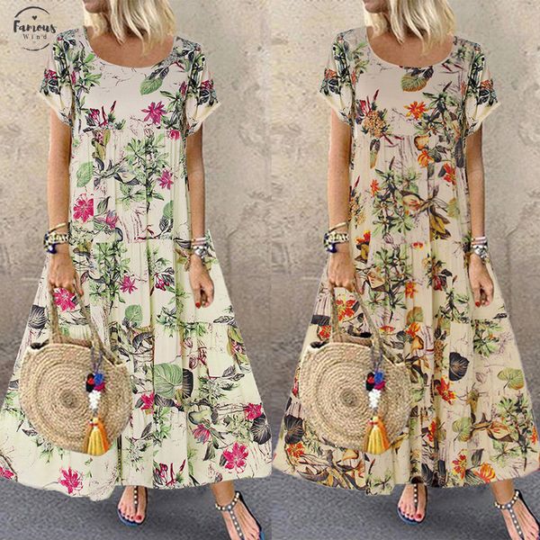 

лето новая мода женская плюс размер повседневная с коротким рукавом boho белье печати длинные макси платье оптовая бесплатная доставка z4, Black;gray