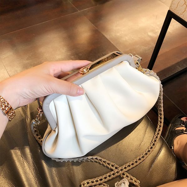 

fashion women's small bag pu leather vintage handbag cloud brief women fashion casual shoulder messenger crossbody bag clip