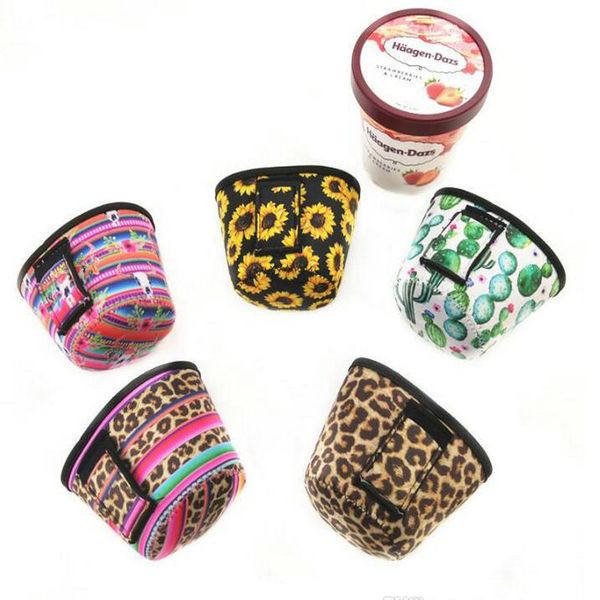 

neoprene ice cream cover case leopard, sunflower,cactus print can cooler covers ice cream holder pouch tools