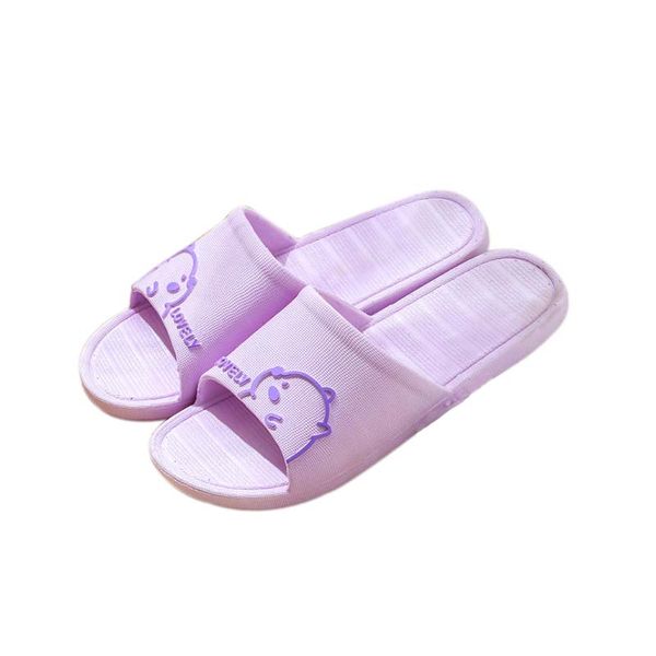 

women summer indoor slides cute cartoon pattern slippers non-slip cool slippers ladies bathroom comfortable flip flops, Black