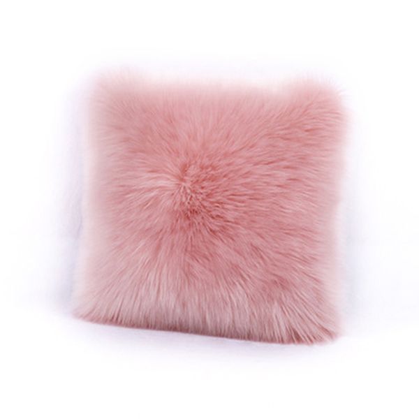 

1 pcs fluffy faux fur cover cozy plush pillow case chair bedroom pillowcase