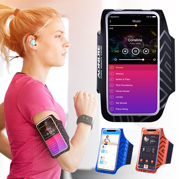 

2018 running bags women men 5.0 "5.8" touch screen cell phone arms package sports equipment jogging running bag accessories
