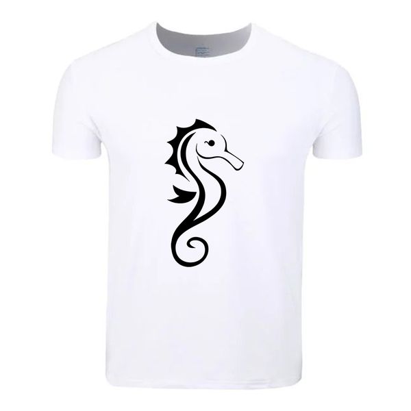 

seahorse cotton students summer t-shirt custom casual short sleeve men women boys girls t shirt tees kids tshirt, White;black