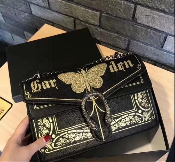 

with box cowhide chain female fashion rhinestone shoulder bag messenger bag handbag size 28cm