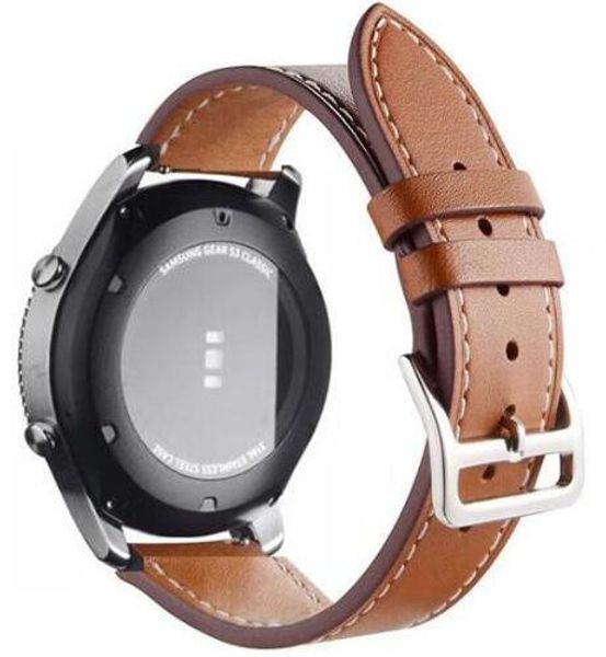 

22mm 20mm huawei gt 2 galaxy watch 42 46mm band leather for samsung gear s2 sport s3 frontier classic strap huami amazfit bip, Black;brown