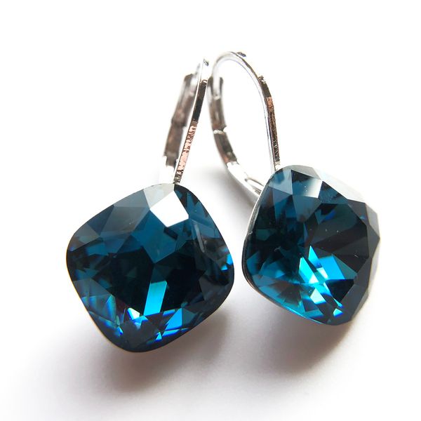 

sale square designers boucle d'oreille made with austria crystal for women stud earing fashion jewelry christmas gift, Golden;silver