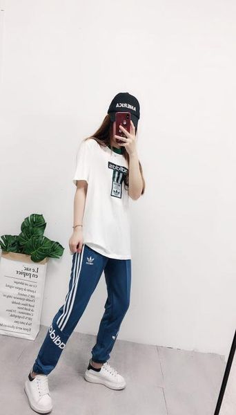 

new 2019 fashion brand embroidery men's addias pants slim solid color elasticity men casual pants man 100% cotton trousers designer, Black