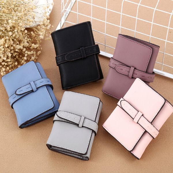 

women concise short wallet lady cash coin bag pumping belt pu leather card holder coin purse feminina small wallet portemonnee, Red;black