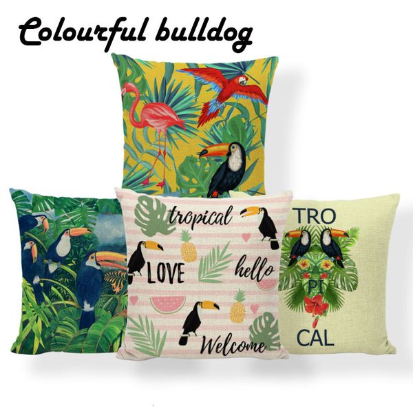 

тукан ананас подушка обложка hello banana leaf подушка потертый chic ферма для гостиной бросьте наволочки 18 дюймов белья