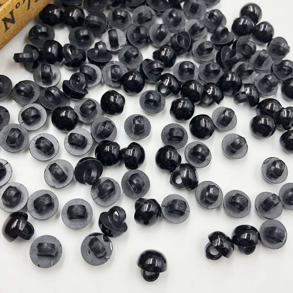 500 pcs 8mm acrílico cogumelo preto botões de pata de plástico botão decorativo negro olho de costura para bonecos brinquedo olhos p254