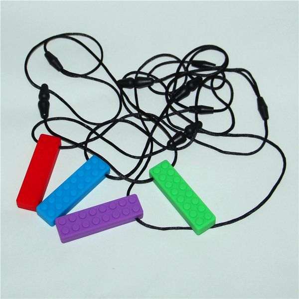 

autism chew necklace silicone functional necessities sensory chew necklace chewelery ,teething ,self soothing chewing brick for kids dhl