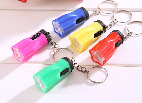 

mini cute plastic led flashlight mini keychain flashlights portable keyring torch for outdoor camping hiking torch flower shape kids toy