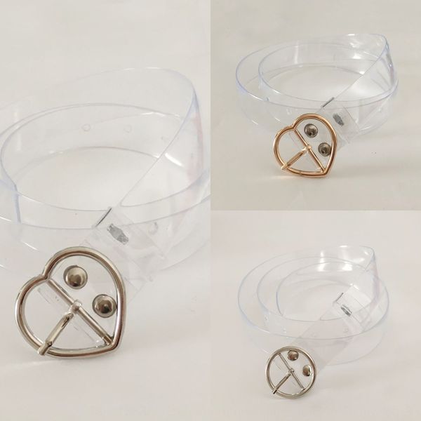 

pvc all-match resin plastic transparent round buckle women's pvc all-match resin plastic transparent belt round buckle women's bel, Black;brown