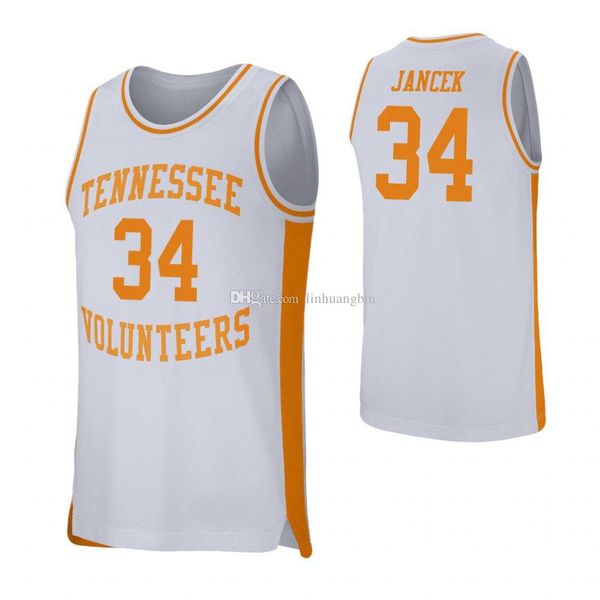 

brock jancek stitched mens tenn volunteers d.j. burns white grant williams jacob fleschman orange college basketball jersey, Black