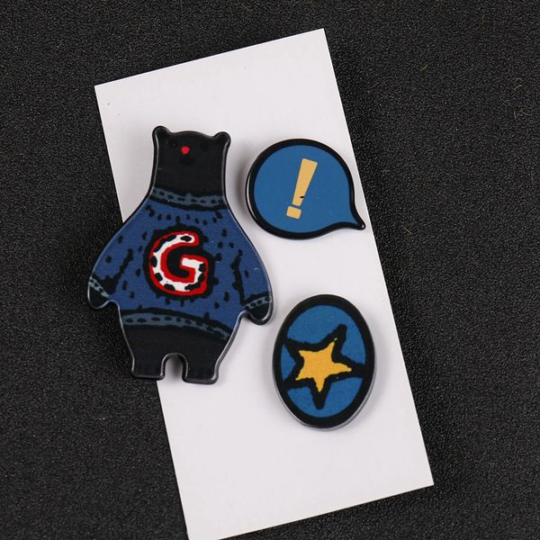 

горячие моды нового стиль три типа медведь летать машин персик сердце смолы брошки женщина badges прищепки воротник clips шарф оптом, Gray