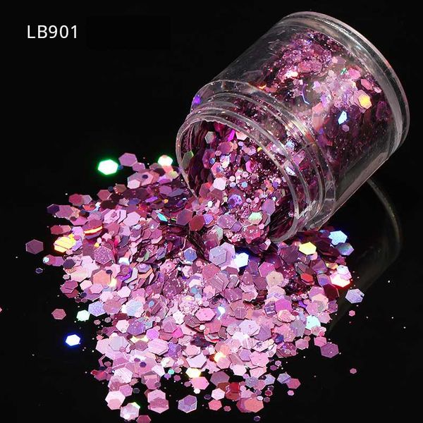 

holographic nail glitter flakes sequin 3d mermaid sequins mixed mirror hexagon diy spangles paillette nail art decorations 10ml, Silver;gold