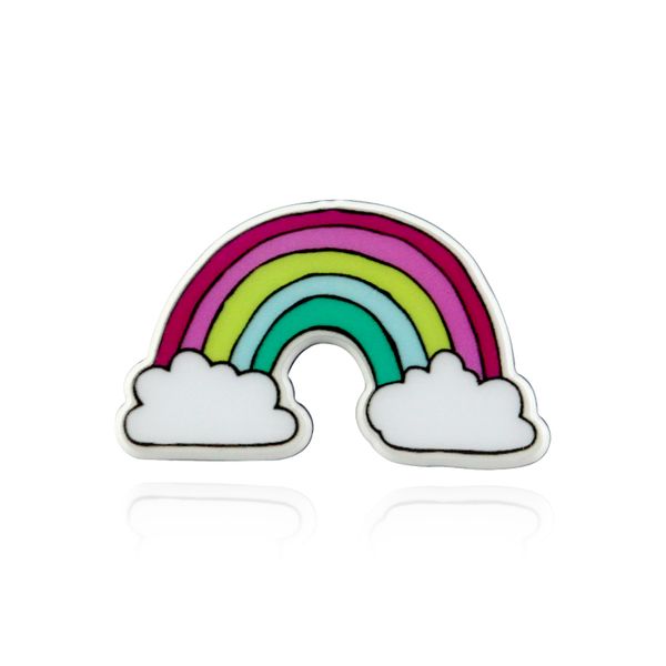 

syles rainbow clouds enamel pin custom dark white brooches bag clothes lapel pin badge weather jewelry gift for kids girls, Gray