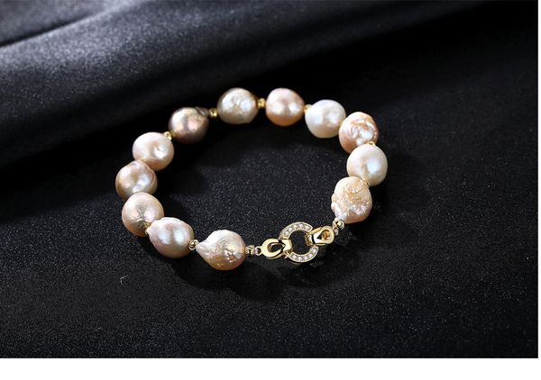 

s925 стерлингов серебряный браслет ювелирных изделий перлы cj191205, Golden