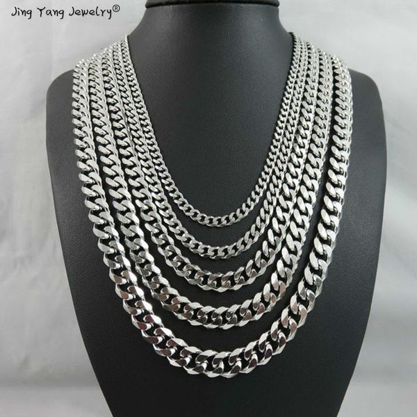

pendant necklaces rustless steel wholesale men necklace man accessories women punk hip hop jewelry men's curve cuban switches chains, Silver