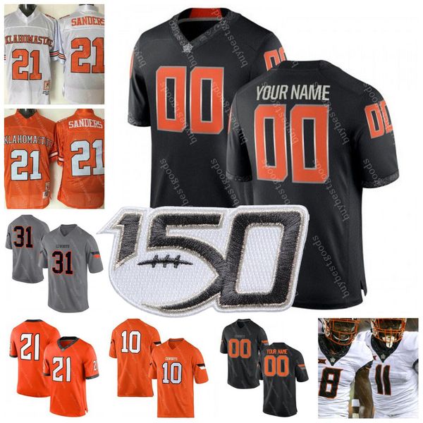 

oklahoma state cowboyss 2019 football #7 ld brown 6 dru 30 chuba hubbard 35 cj moore 8 braydon johnson 26 micah cooper ncaa jersey stitched, Black;red