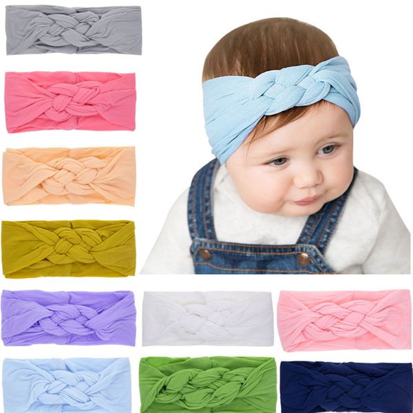 

new chinese knot hairbands for kids stretchy head wrap handmade children baby girls headbands hair accessories, Slivery;white