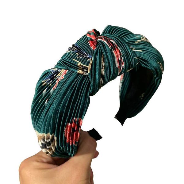 

new 2020 fashion women headband floral women hair sticks pleated designer headband hair accessories for women designer head bands, Slivery;white