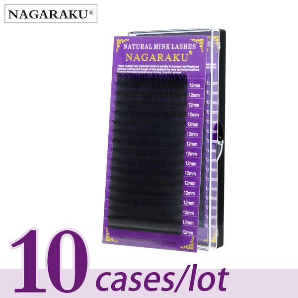 

nagaraku mink eyelash extension 10 cases/lot individual eyelashes natural eyelashes make up fake false eyelashes