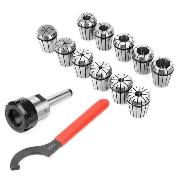 

new precision er32 collet chuck set + mt2 shank handle holder+ spanner for milling machine with box